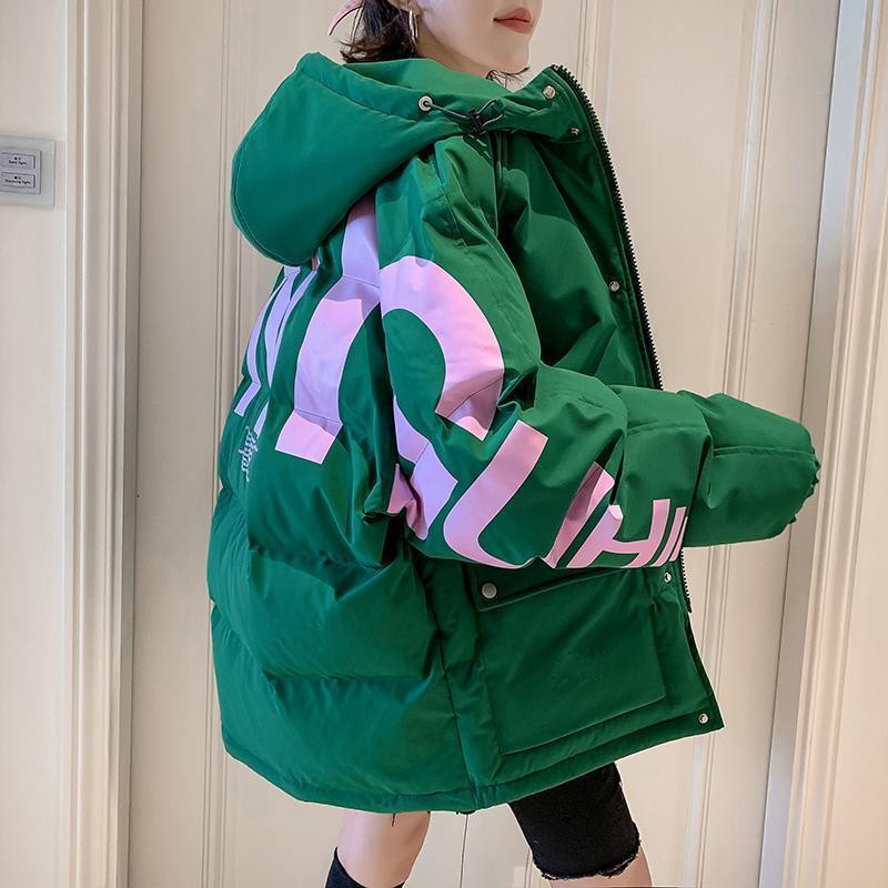 Jachetă Bomber de iarnă Parka de damă, cu glugă, din bumbac, căptușită, 2022, jachete hip hop din bumbac, parka groasă, îmbrăcăminte caldă