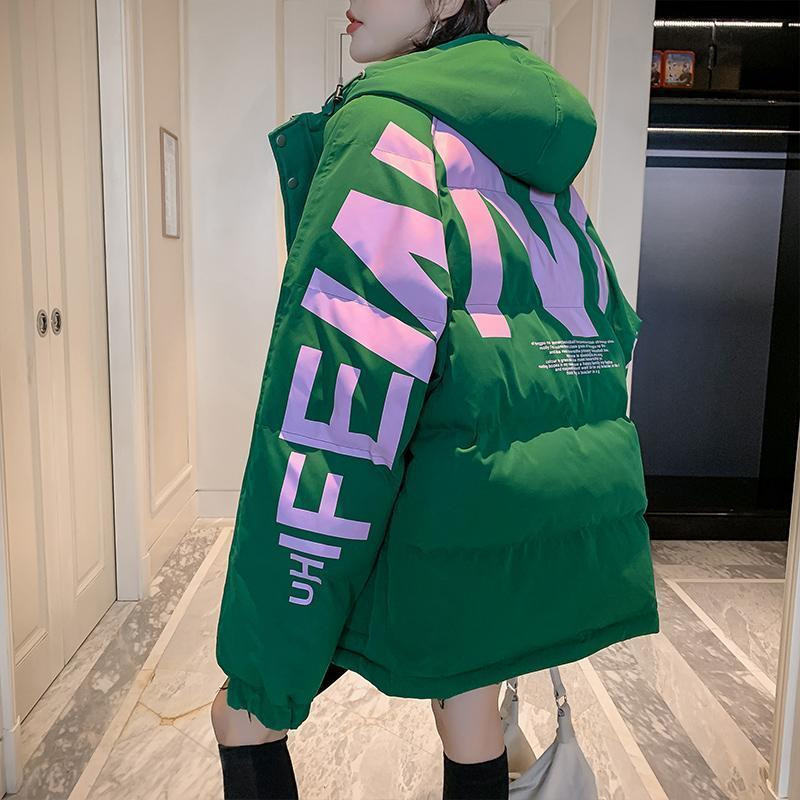 Jachetă Bomber de iarnă Parka de damă, cu glugă, din bumbac, căptușită, 2022, jachete hip hop din bumbac, parka groasă, îmbrăcăminte caldă