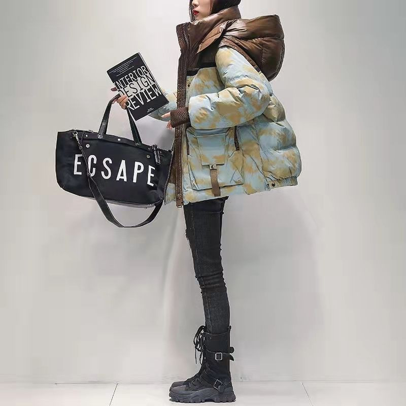 Jachetă de puf de damă Parka Mantoane de iarnă Jachete Palton cu glugă Cald Moda coreeană Lejer Nou