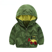 Nauji pavasario rudens vaikų viršutiniai drabužiai ir paltai 2–6 metų vaikams su gobtuvu Striukės nuo vėjo.