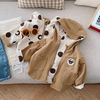 Παιδικό παλτό διπλής όψης Άνοιξη 0-6 ετών Παιδικά ρούχα για αγόρια Hoodie Dot Παλτό Little Bear Παιδικό τζάκετ Ανοιξιάτικο παλτό