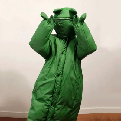 Geriausiai parduodami moteriški parkai Žiemai žalia Linksma Stora dygsniuota striukė Paltas Žieminė striukė Žieminiai drabužiai Moteriški manteau femme hiver