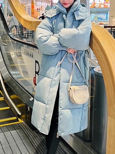 Lusumily, haină lungă și groasă de iarnă pentru femei, jachetă de bumbac, parka lungă, îmbrăcăminte ocazională pentru femei, jachetă pentru femeie, haină de zăpadă, top