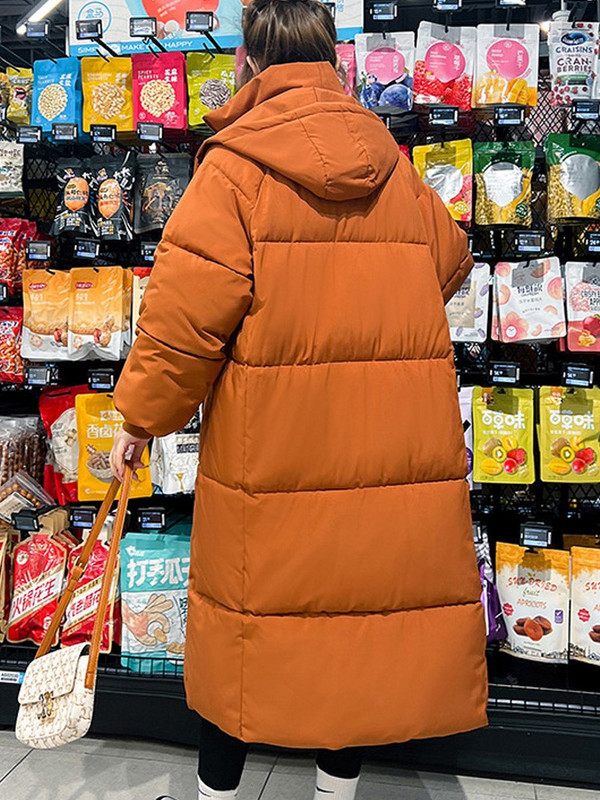 Lusumily, haină lungă și groasă de iarnă pentru femei, jachetă de bumbac, parka lungă, îmbrăcăminte ocazională pentru femei, jachetă pentru femeie, haină de zăpadă, top