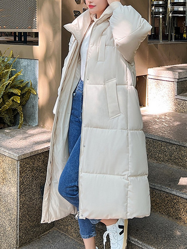 Lusumily, haină lungă și groasă de iarnă pentru femei, jachetă de bumbac, parka lungă, îmbrăcăminte ocazională pentru femei, jachetă pentru femeie, haină de zăpadă, top