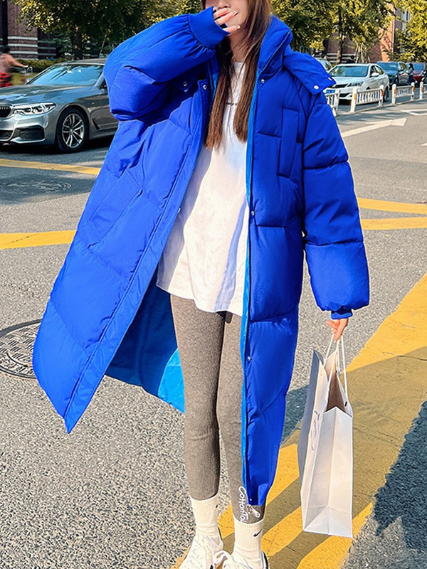 Lusumily, haină lungă și groasă de iarnă pentru femei, jachetă de bumbac, parka lungă, îmbrăcăminte ocazională pentru femei, jachetă pentru femeie, haină de zăpadă, top