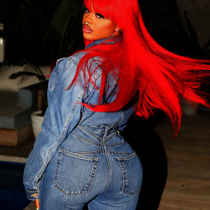 Blugi pentru femei Cardigan guler răsturnat cu mânecă lungă buzunare cu un singur buton Jachete scurte din denim Topuri crop Topuri ocazionale pentru femei