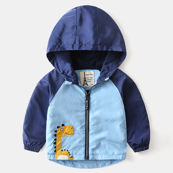 Αγόρια Παχύ μπουφάν 2-8Y Baby Cartoon Patch Κεντημένο μπουφάν Παιδικό Φθινοπωρινό και Χειμώνα με κουκούλα Plus Velvet Top