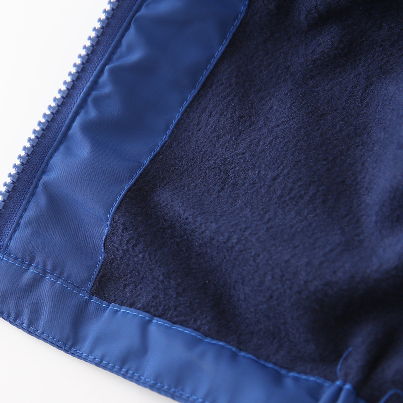 Jachetă îngroșată pentru băieți 2-8 ani Jachetă brodata cu plasture desene animate pentru copii, toamnă și iarnă, cu glugă, plus top din catifea