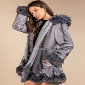 Paltoane de iarnă îngroșate și calde de damă Paltoane de exterior din blană artificială Paltoane de pluș.