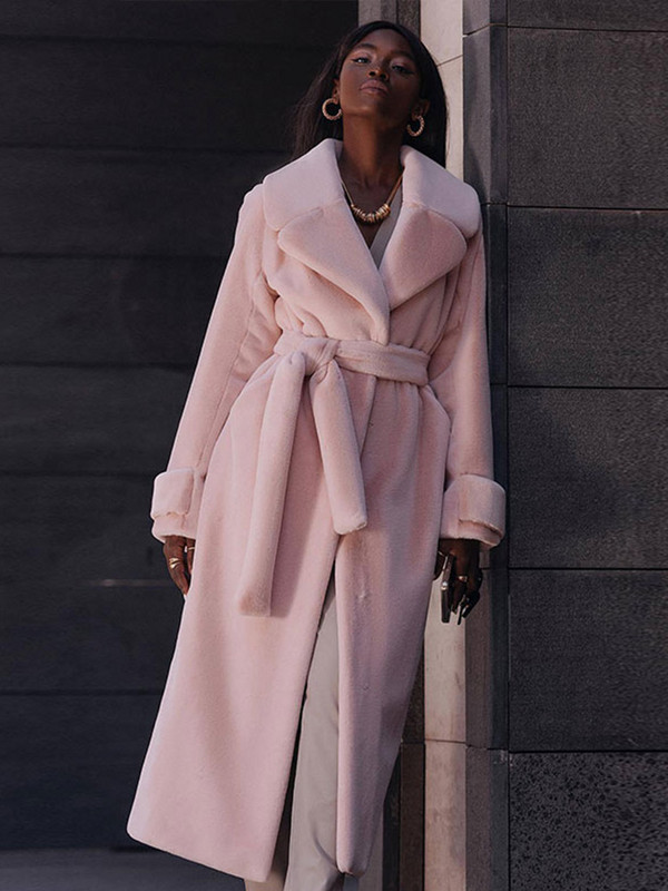 Iarna pentru doamnă, pardesiu cald cu șireturi, pentru femei, îmbrăcăminte exterioară, fleece, cu mânecă lungă, șic, la modă 2022