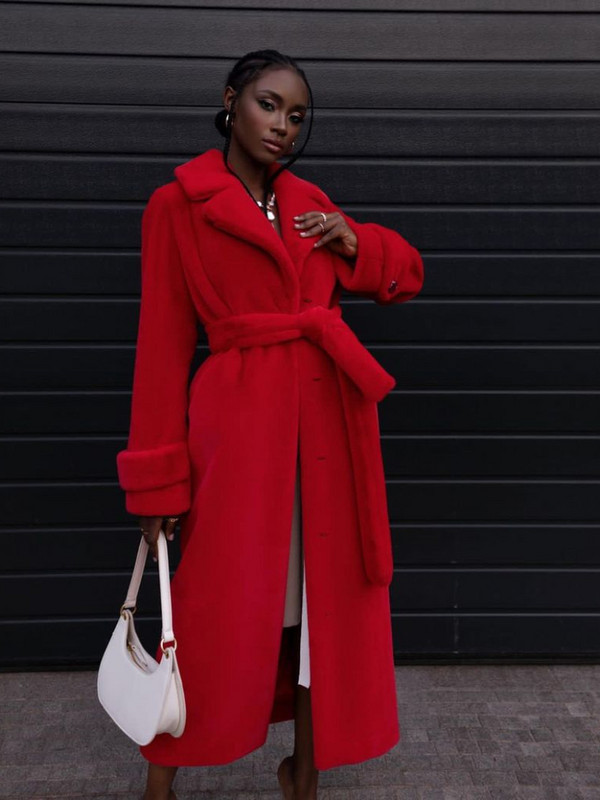 Iarna pentru doamnă, pardesiu cald cu șireturi, pentru femei, îmbrăcăminte exterioară, fleece, cu mânecă lungă, șic, la modă 2022