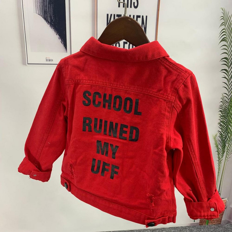 Vaikiška džinsinė striukė berniukams džinsai paltai Drabužiai mada berniukų megztiniai Vaikiški viršutiniai drabužiai kaubojus 2–6 m.