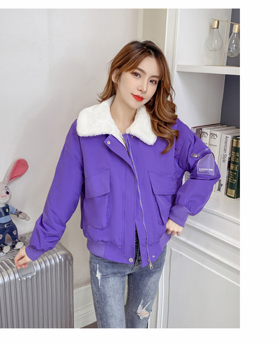 2022 Nou Toamnă Iarnă Instrumente Lână de miel Jachete scurte din bumbac Căptușit Îmbrăcăminte pentru femei Mantoane de iarnă Îmbrăcăminte exterioară pentru fete fp259