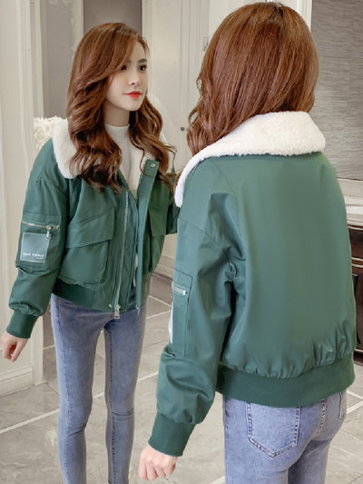 2022 Nou Toamnă Iarnă Instrumente Lână de miel Jachete scurte din bumbac Căptușit Îmbrăcăminte pentru femei Mantoane de iarnă Îmbrăcăminte exterioară pentru fete fp259