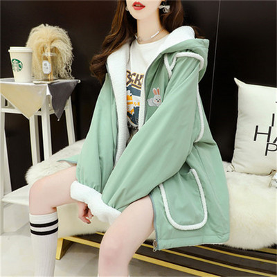 Jachete de toamnă iarnă Paltoane Îmbrăcăminte pentru femei Casual Glugă pe două fețe Largi Dimensiuni mari Utilaje Paltoane din bumbac Topuri pentru fete 213