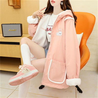 Jachete de toamnă iarnă Paltoane Îmbrăcăminte pentru femei Casual Glugă pe două fețe Largi Dimensiuni mari Utilaje Paltoane din bumbac Topuri pentru fete 213