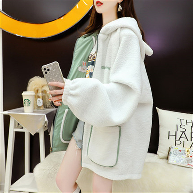 Jachete de toamnă iarnă Paltoane Îmbrăcăminte pentru femei Casual Glugă pe două fețe Largi Dimensiuni mari Utilaje Paltoane din bumbac Topuri pentru fete 213