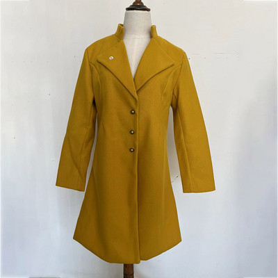 Jachetă lungă Palton de lână Pardesiu Blazer Trench Culoare uni Elegant Rever Slim Fit Casual All Button