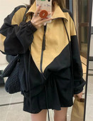 Alkalmi Splicing Baseball egyenruha kabát Női ruházat Tavaszi őszi kabátok 2022 Új koreai hosszú ujjú dzsekik Felsők JP411