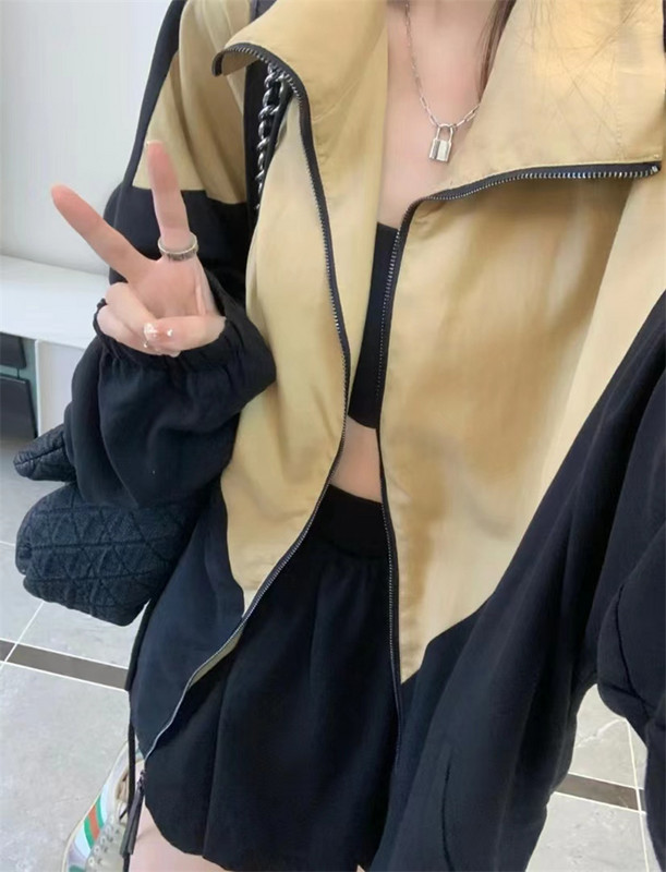 Alkalmi Splicing Baseball egyenruha kabát Női ruházat Tavaszi őszi kabátok 2022 Új koreai hosszú ujjú dzsekik Felsők JP411