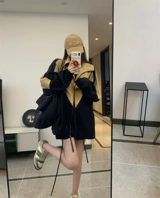 Alkalmi Splicing Baseball egyenruha kabát Női ruházat Tavaszi őszi kabátok 2022 Új koreai hosszú ujjú dzsekik Felsők JP411