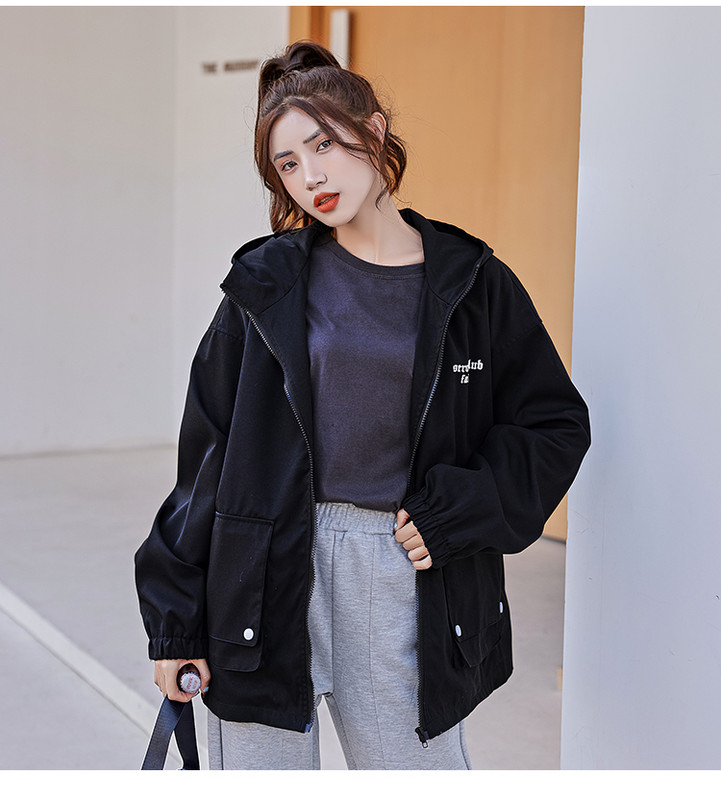 Jachetă de lucru ocazională, primăvară, toamnă, 2022, jachetă de vânt cu glugă, nouă pentru studenți, pentru îmbrăcăminte pentru femei, îmbrăcăminte exterioară pentru fete p53