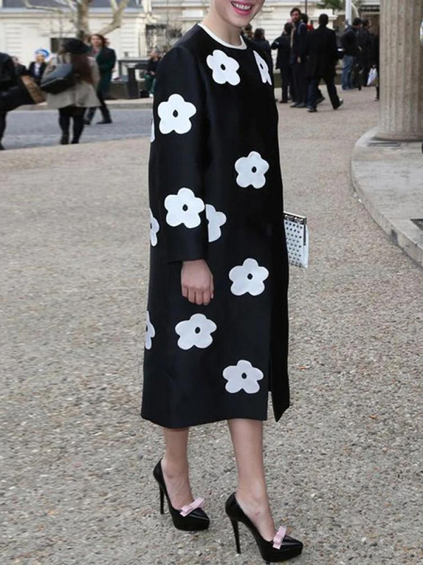„Lemongor“ stilingas, gėlėmis margintas, vidutinio ilgio paltas, 2023 m. pavasario rudens, ilgomis rankovėmis, elegantiškas viršutinis drabužis moterims