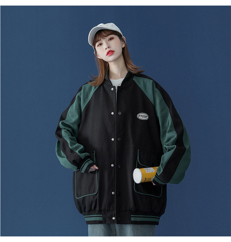 Madingos trumpos striukės Moteriški drabužiai Retro susiuvimas beisbolas Oversize Laisvos bf korėjietiškos striukės jp231