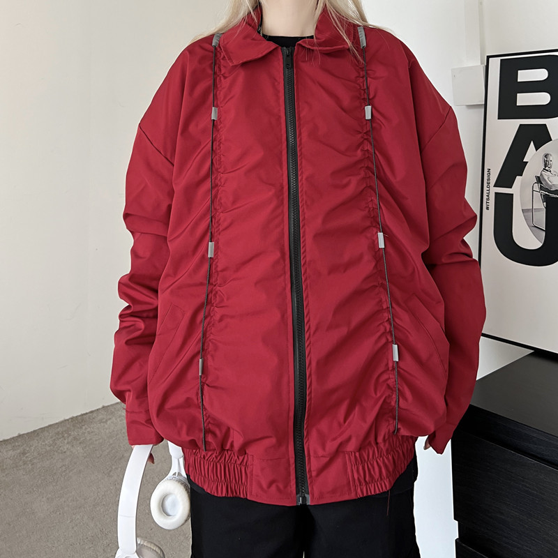 Jachete pentru industrie grea cu dungi reflectorizante de stradă Îmbrăcăminte de damă Mantouri de primăvară toamnă 2023 noi jachete bombe largi retro jp718