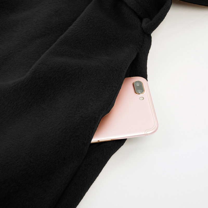 Belle Poque Rochie la două piept pentru femei Jachetă de iarnă Trench cu centură Retro guler cu rever Amestec de lână Îmbrăcăminte exterioară A30