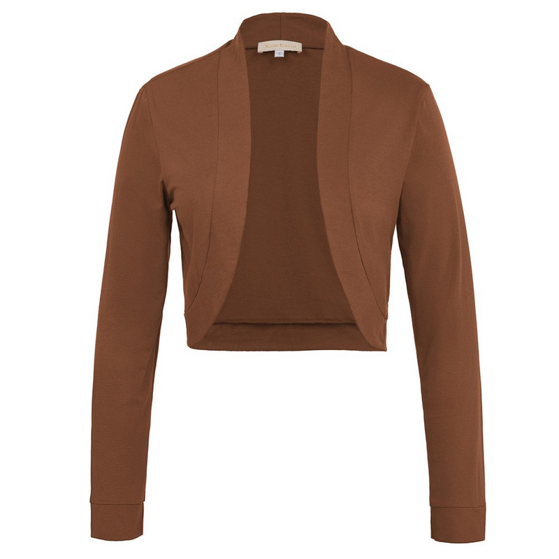 Kate Kasin pentru femei paltoane scurte de bază cu mânecă lungă, cu fața deschisă, pânză decupată, 2022, jachetă pentru femei, bolero din bumbac, pentru îmbrăcăminte ocazională