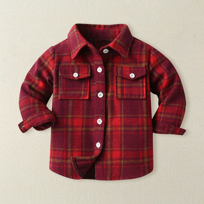 Maži berniukai, mergaičių marškiniai, paltai, švarkas, languotas, ilgomis rankovėmis, vaikams, apatinės apykaklės, viršutiniai drabužiai, skirti mergaitėms ar berniukams