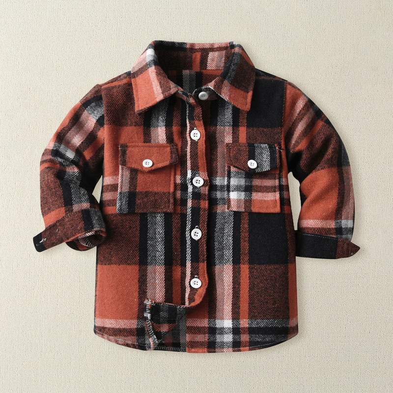 Maži berniukai, mergaičių marškiniai, paltai, švarkas, languotas, ilgomis rankovėmis, vaikams, apatinės apykaklės, viršutiniai drabužiai, skirti mergaitėms ar berniukams