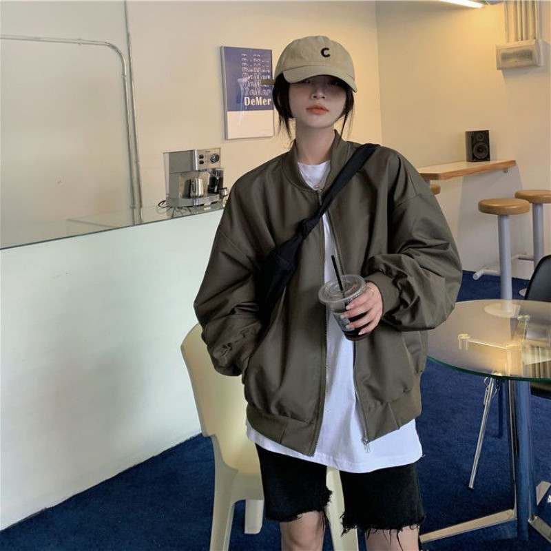 Deeptown Vintage Bomber Jacket femei oversize Harajuku Streetwear Jachete aviator Femei anii 2000 estetic coreeană modă paltoane