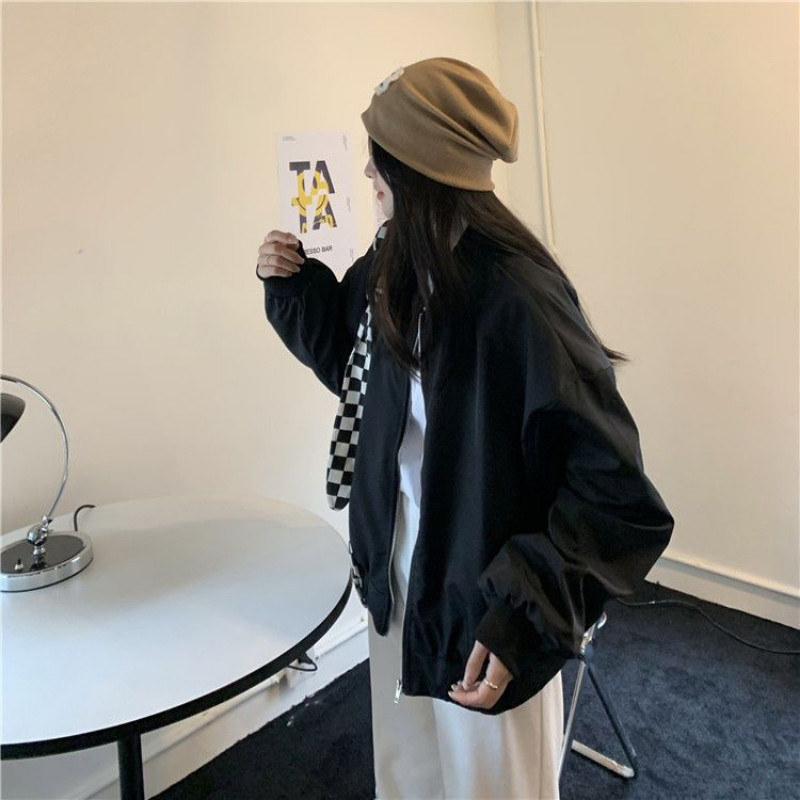 Deeptown Vintage Bomber Jacket femei oversize Harajuku Streetwear Jachete aviator Femei anii 2000 estetic coreeană modă paltoane