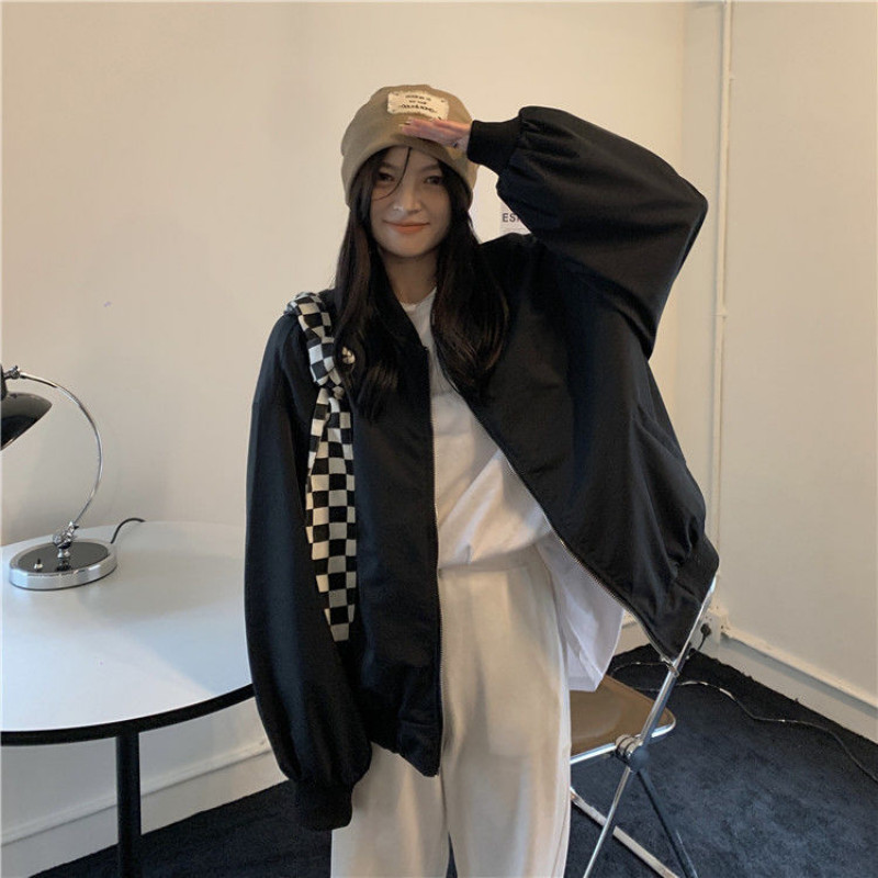 Deeptown Vintage Bomber Jacket femei oversize Harajuku Streetwear Jachete aviator Femei anii 2000 estetic coreeană modă paltoane