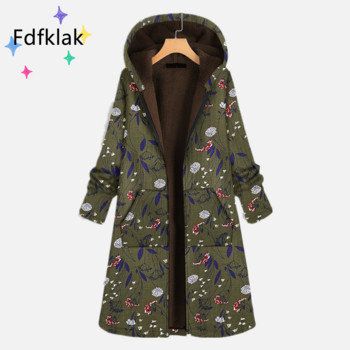 Fdfklak парки с корейски принт за дамско облекло, памучно бельо и кадифе, дебело зелено яке със средна дължина, дамско извънгабаритно яке 2021 г.