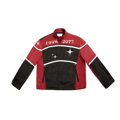 Deeptown American Retro Roșu Racer Jachete Femei Y2k Harajuku Streetwear Vintage Bomber Jacket Ani 2000 Mantouri de cuplu cu fermoar toamna