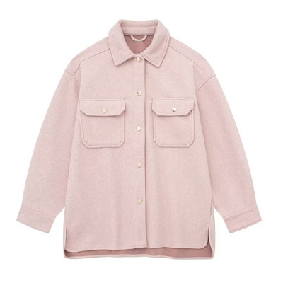 TRAF 2023, toamnă, modă pentru femei, cu mânecă lungă, îmbrăcăminte exterioară șic, topuri, vintage, de culoare uni, buzunare, jachetă cu rever, haină de lână