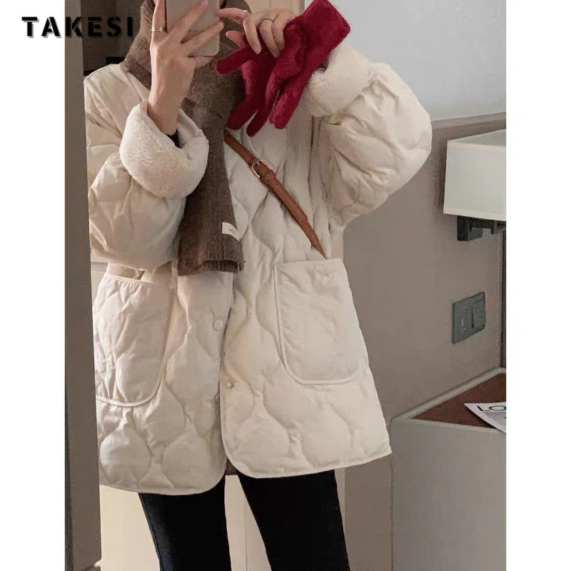 2023, iarnă, epocă, stil simplu, cu un singur piept, jachetă din lână de miel pentru femei, ocazional, haină super caldă, îmbrăcăminte supradimensionată