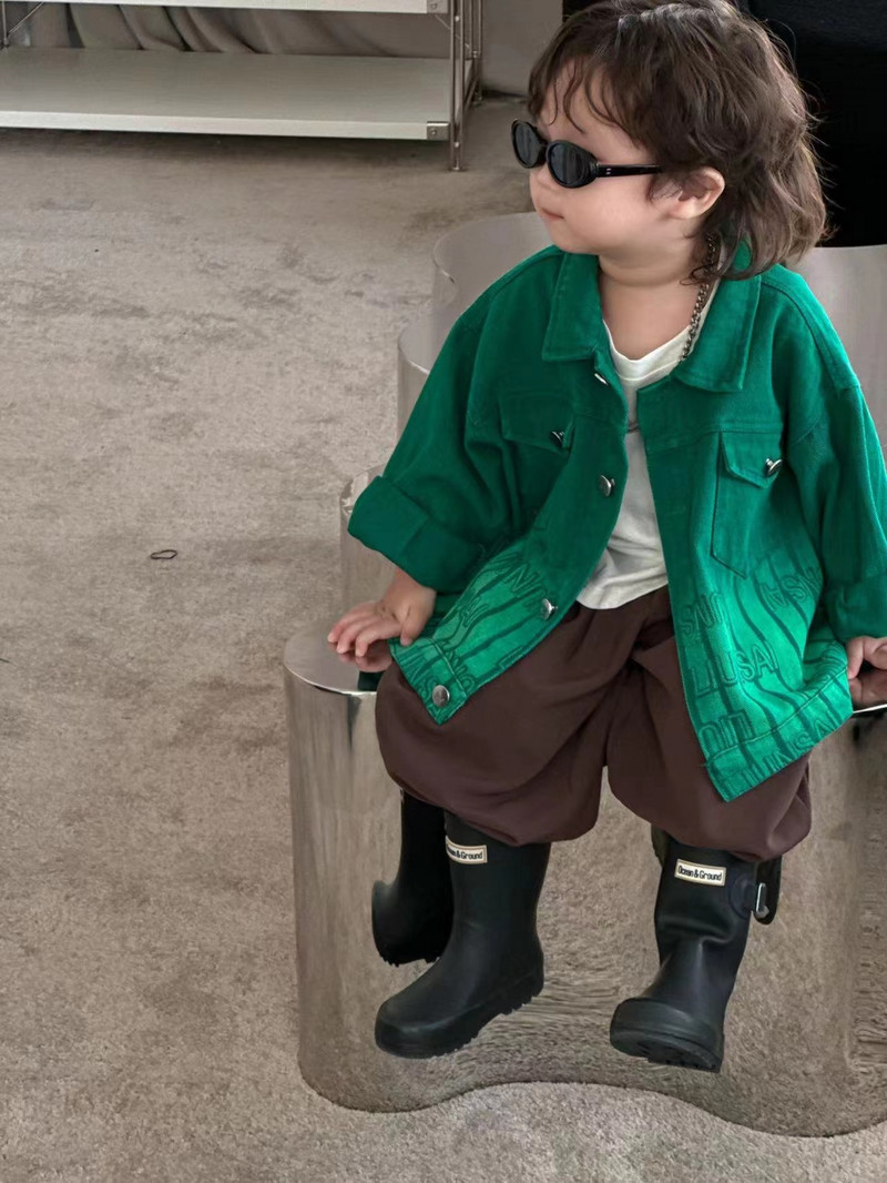 Palton pentru băieți, noua versiune coreeană pentru copii medii și mai mari, frumos și la modă, toamnă, culoare uni, cu mâneci lungi