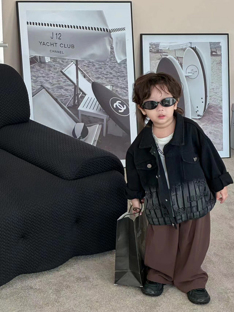 Palton pentru băieți, noua versiune coreeană pentru copii medii și mai mari, frumos și la modă, toamnă, culoare uni, cu mâneci lungi