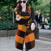 Palton de damă Tweed Nou 2023 Toamna Iarnă Îmbrăcăminte pentru femei Traf Dress Ni Contrast Windbreaker Parkas oficiale Blend Jachetă lungă