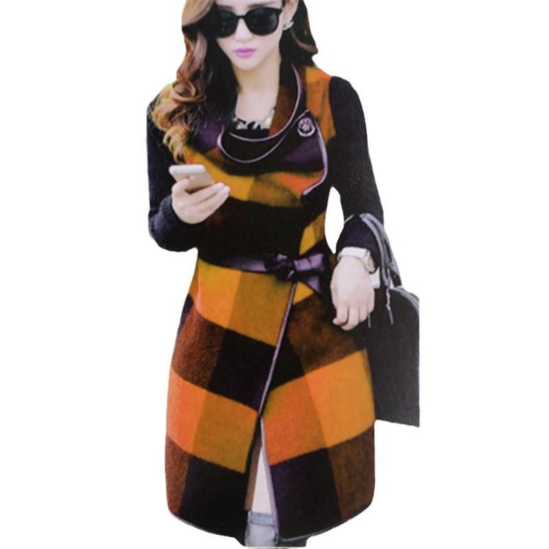 Palton de damă Tweed Nou 2023 Toamna Iarnă Îmbrăcăminte pentru femei Traf Dress Ni Contrast Windbreaker Parkas oficiale Blend Jachetă lungă