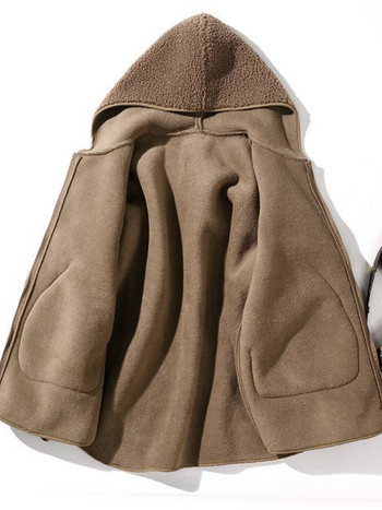 Дамски якета 2023 г. Твърди горнища с дълъг ръкав с качулка, бомбардировач Топли дамски палта Ежедневни връхни дрехи Streetwear