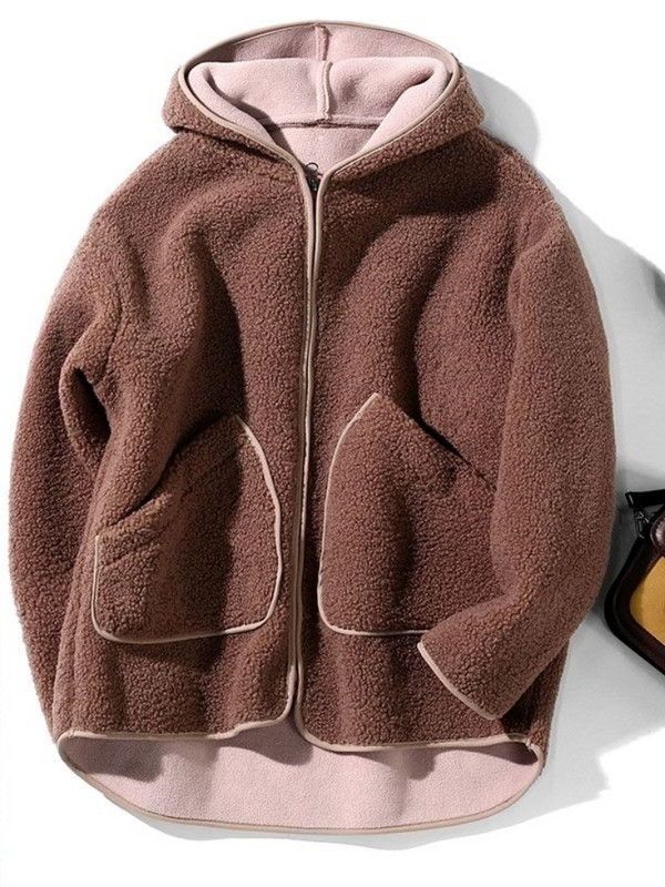 Jachete pentru femei, 2023, cu glugă, blană artificială, cu mâneci lungi, topuri, haine de iarnă, bomber, calde, haine pentru femei, îmbrăcăminte exterioară ocazională.