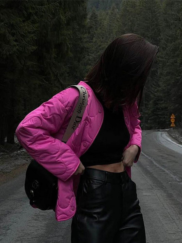 Jachetă de buzunar scurtă, solidă, guler rotund, din bumbac, ocazional, temperament larg, jachetă caldă de iarnă 2022