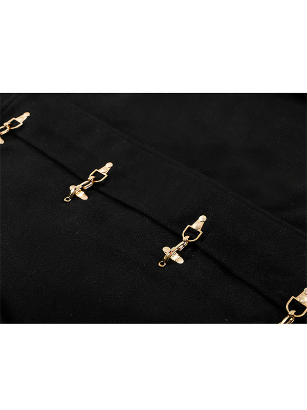 Moda jachetă neagră guler cu revere paltoane vintage cu mânecă lungă șic office doamnă îmbrăcăminte exterioară High Street gotic anii 2000 estetic Tide