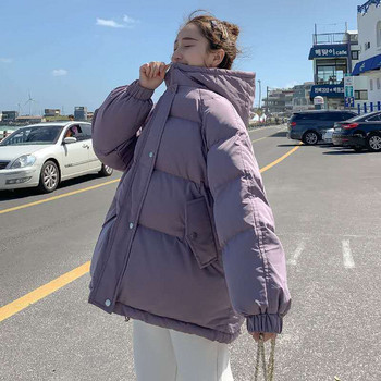 Големи зимни пухени якета за жени Дамски корейски широки палта с дълги ръкави Дамски паркове Модни топли палта и якета Дамски